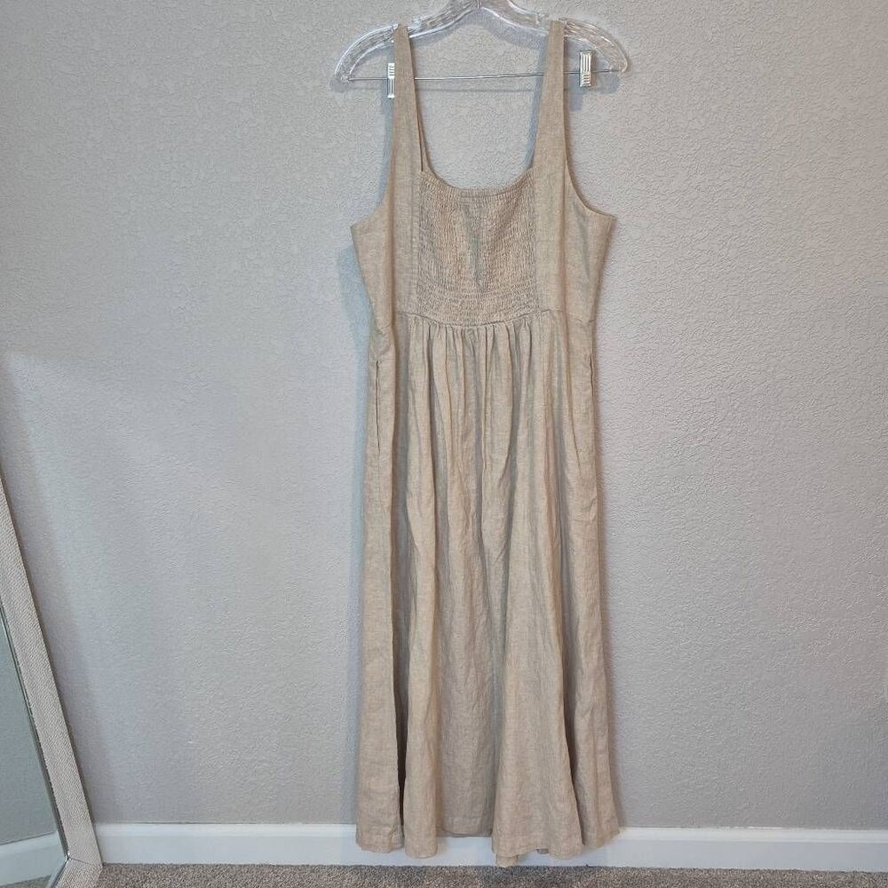 Old Navy Fit & Flare Linen Blend Midi Dress Size XL Tall - Picture 3 of 10